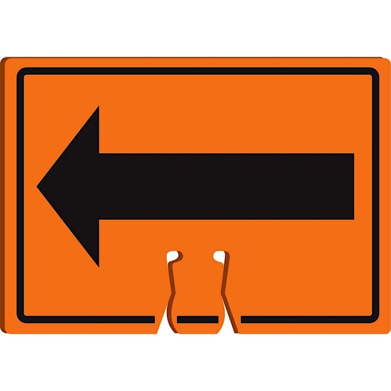 AccuformNMC "(Reversible Arrow)" Traffic Cone Top, Combine With Orange Cones to Create a Warning Sign, 10" x 14" Plastic Cone Sign, Made in the USA, FBC748 - Image 1